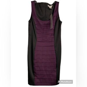 Kensie Size 4 NWT deep purple pleaded dress